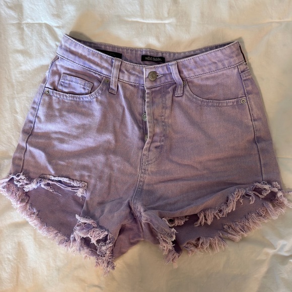 Wild Fable Purple‎ High Waisted Distressed Shorts - Picture 9 of 11